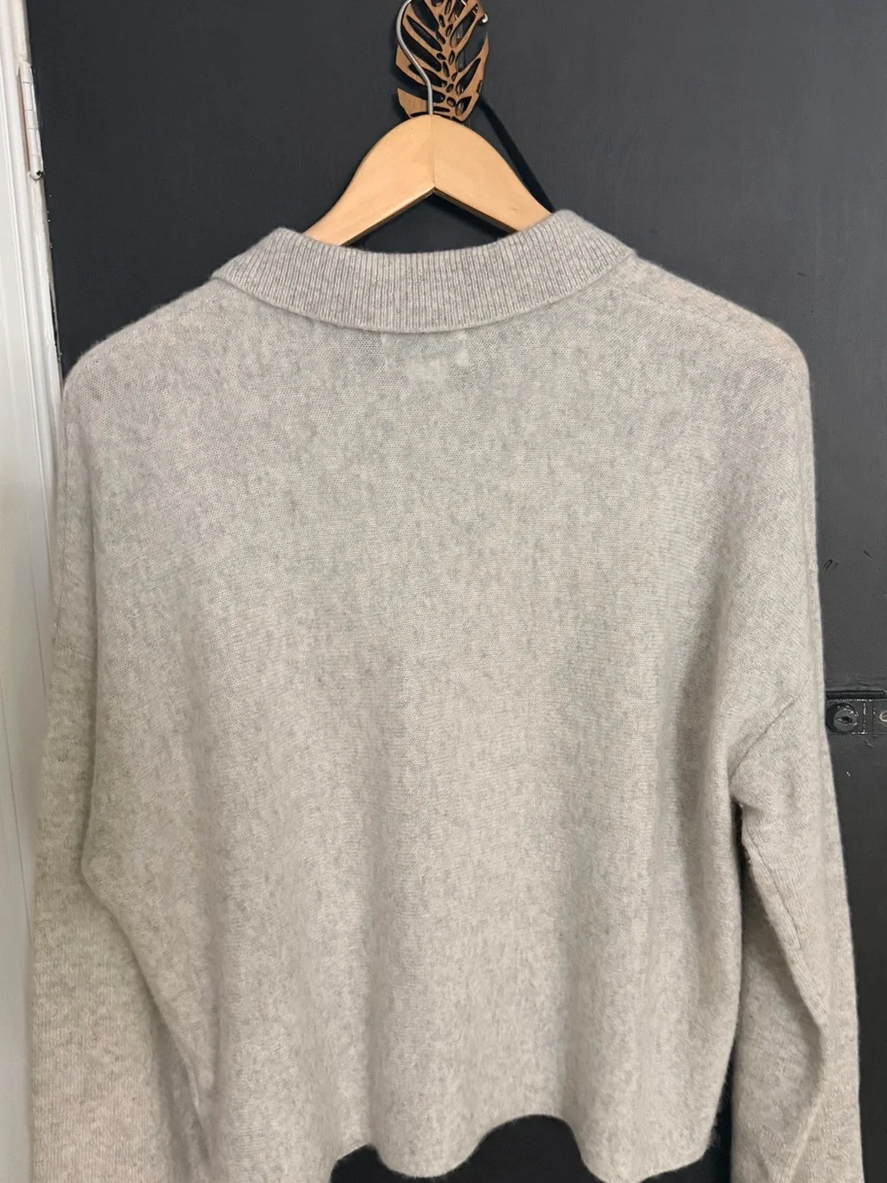Jason Wu Light Gray Collared Cashmere Button-Front Cardigan